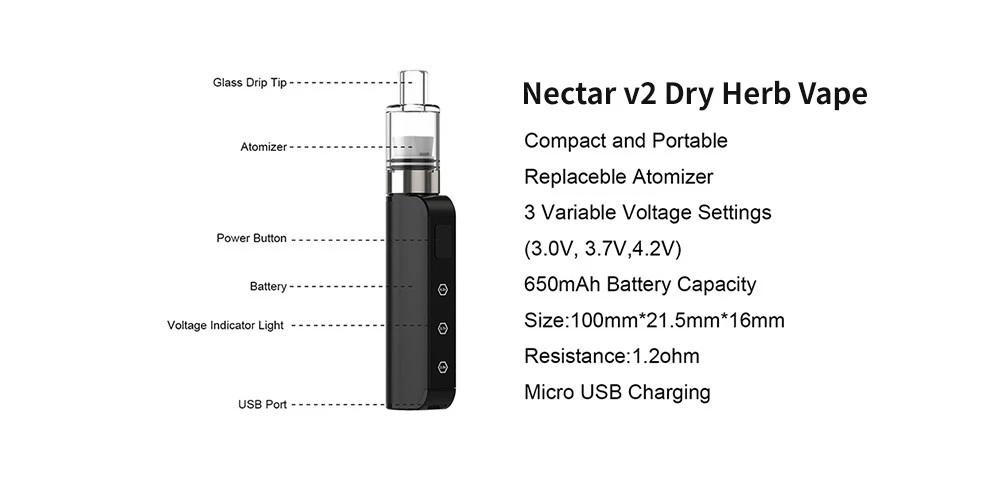 Nectar v2 Dry Herb Vape Nectar v2 Dry Herb Vape
